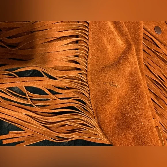 Jo O Kay Vintage Leather Fringed Jacket Coat Unisex Bohemian Western - Picture 10 of 16